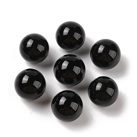 Natural Black Onyx(Dyed & Heated) No Hole Sphere Beads, Round