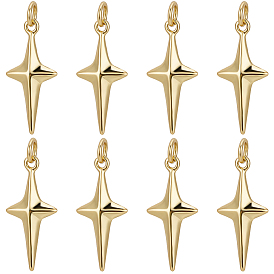 10 латунные подвески шт., с прыжковых колец, без никеля , звезда