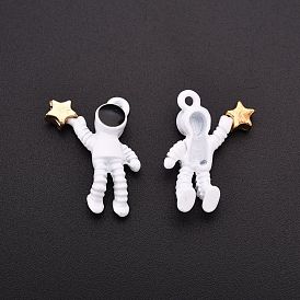 Cuisson pendentifs en alliage peint, l'astronaute soulève les étoiles