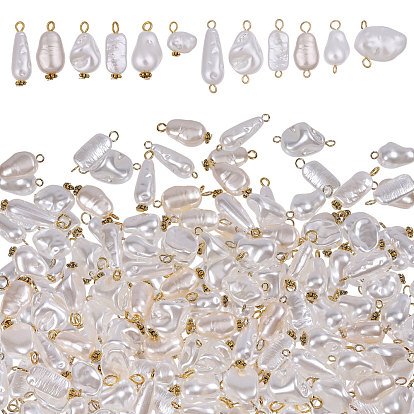 120 шт. 12 стили АБС-пластиковые подвески с имитацией жемчуга и подвески-соединители, разнообразные, с железной фурнитурой
