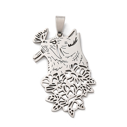 201 подвески из нержавеющей стали, кошачье очарование, лазерная резка, анти-тускнение