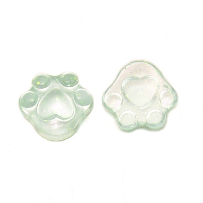 Cabochons de la resina transparente, con polvo del brillo, garra de gato