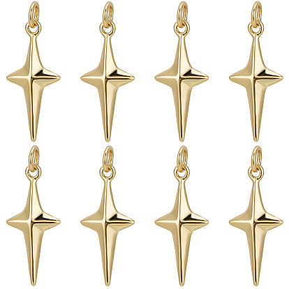 10 латунные подвески шт., с прыжковых колец, без никеля , звезда