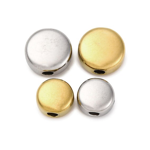 304 из нержавеющей стали бусы, ионное покрытие (ip), плоско-круглые