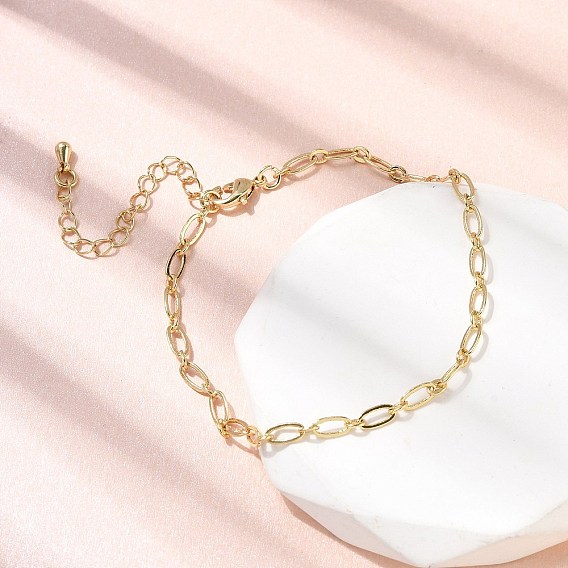 Латунный цепной браслет для женщин, стойки покрытие, без свинца и без кадмия, долговечный