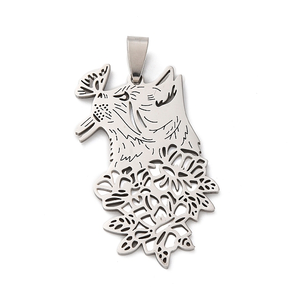 201 подвески из нержавеющей стали, кошачье очарование, лазерная резка, анти-тускнение