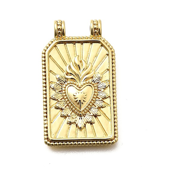 Подвески прямоугольника латуни, без кадмия и без свинца, долговечный, стойки покрытие, реальный 18 k позолоченный