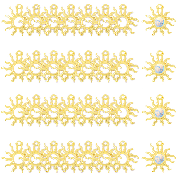 40шт. стойка с покрытием сплава открытая задняя часть безеля подвески, без кадмия, без никеля и без свинца, солнечные чары