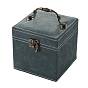 Velvet Jewelry Boxes, Portable Jewelry Storage Case, with Alloy Handle, for Ring Earrings Necklace, Square