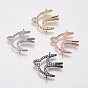 Brass Micro Pave Cubic Zirconia Links, Hollow Swallow