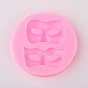 Mask Design DIY Food Grade Silicone Molds, Fondant Molds, For DIY Cake Decoration, Chocolate, Candy, UV Resin & Epoxy Resin Jewelry Making, 71x12mm