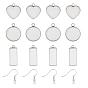 DIY 304 Stainless Steel Earring Making Kits, include Pendant Cabochon Settings, Plain Edge Bezel Cups & Earring Hooks