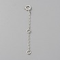 925 Sterling Silver Cable Chain Extender, End Chains with Spring Ring Clasps & Jump Rings, with 925 Stamp
