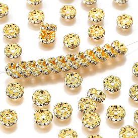 Латунные бусины разделители для поставки стразов, класс AAA, волнистый край, без никеля , золото , рондель, 8x3.8 мм, отверстие : 1.5 мм