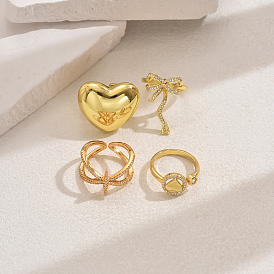 Манжеты из латуни с микро паве кубический цирконий для женщин, золотые