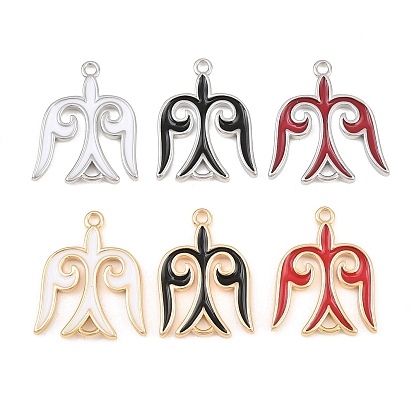Brass Enamel Connector Charms, Swallow Links