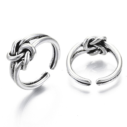 Zinc Alloy Cuff Finger Rings, Open Rings, Cadmium Free & Lead Free, Knot