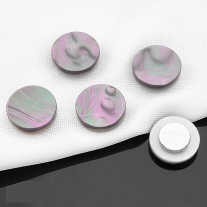 Resin Magnetic Buttons Snap Magnet Fastener, Flat Round, for Cloth & Purse Makings