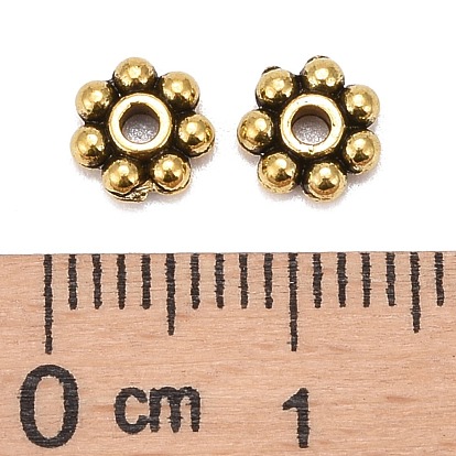 Tibetan Style Alloy Beads Daisy Spacer Beads, Cadmium Free & Lead Free, Granulated Beads