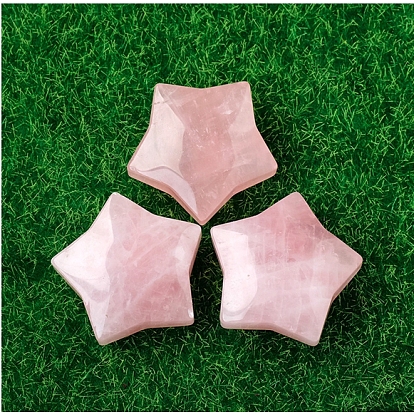 Фигурки целебной звезды/сердца из натурального розового кварца, Украшения из камня с энергией Рейки