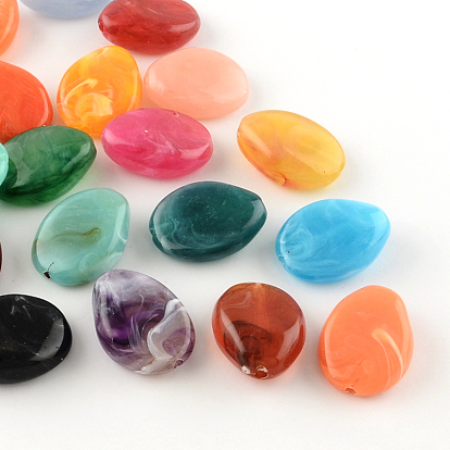 Teardrop Imitation Gemstone Acrylic Beads, 25x19x9mm, Hole: 2mm, about 180pcs/500g