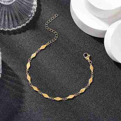 304 женские браслеты-цепочки с ромбическими звеньями из нержавеющей стали