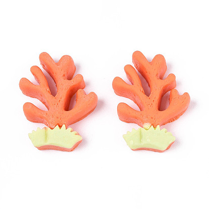 Кабошоны из коралловой непрозрачной смолы