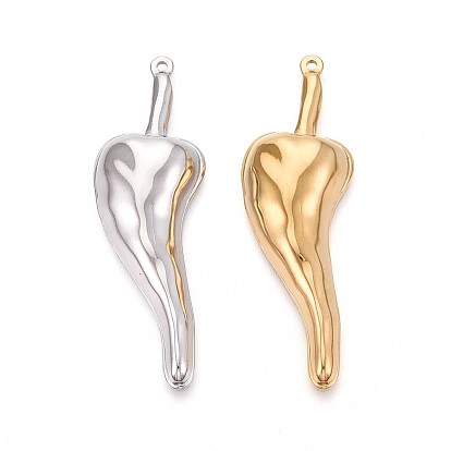 304 большие подвески из нержавеющей стали в виде перца чили, ионное покрытие (ip)