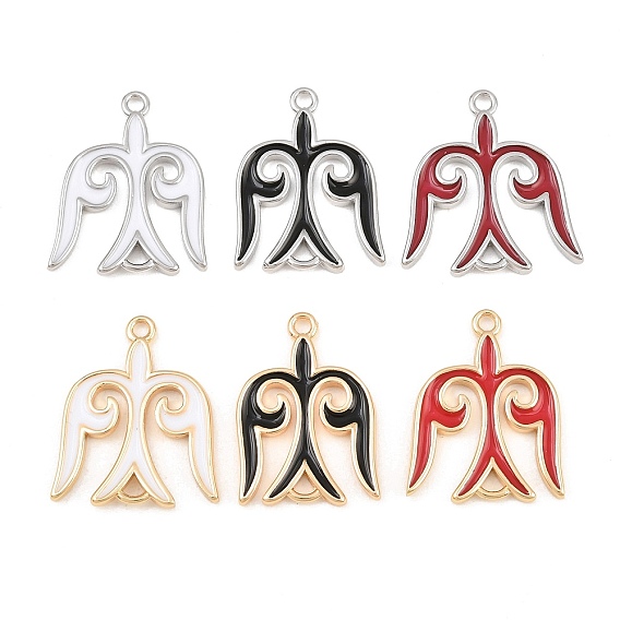 Brass Enamel Connector Charms, Swallow Links