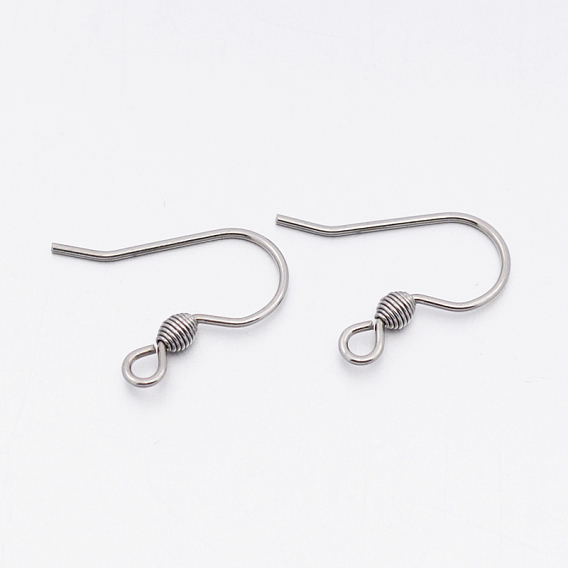 304 нержавеющей стали серьги крюков, 15x13x2.5 мм, отверстие : 1.5 мм, штифты : 0.8 мм