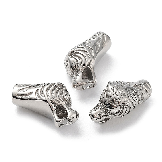 304 концы из нержавеющей стали шнур, для изготовления кожаных браслетов, голова тигра