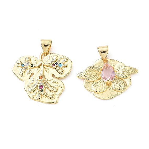 Латунные микро проложить кубического циркония подвески, лист прелести