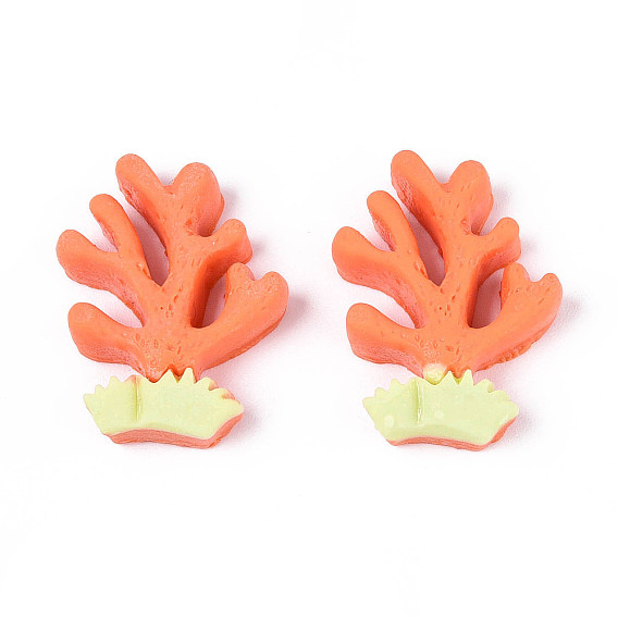 Кабошоны из коралловой непрозрачной смолы