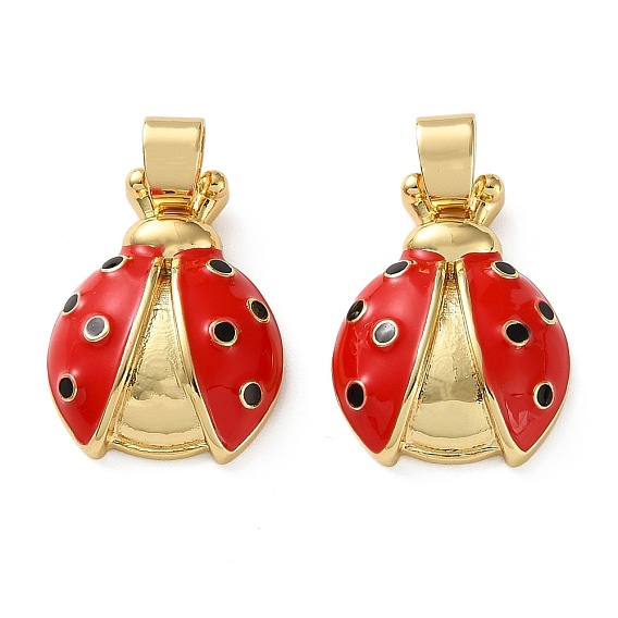 Латунные подвески, божья коровка прелести, с эмалью