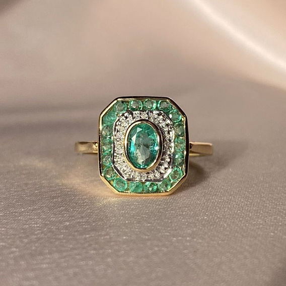 Прямоугольный сплав со стразами кольца для женщин