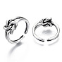 Zinc Alloy Cuff Finger Rings, Open Rings, Cadmium Free & Lead Free, Knot