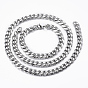 304 Stainless Steel Chain Necklaces and Bracelets Jewelry Sets, with Lobster Claw Clasps