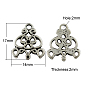 Коннекторы люстры тибетского стиля для размещения кабошонов, без кадмия и без свинца, 17x14x2 мм, отверстие : 2 мм, пригодный для стразов 1 мм