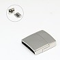 304 fermoirs magnétiques en acier inoxydable avec extrémités à coller, rectangle, 23x21x6mm, Trou: 4x18.5mm