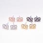 Brass Micro Pave Cubic Zirconia Stud Crawler Earrings, Climber Earrings,  Infinity