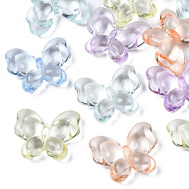 Perles acryliques transparentes, papillon