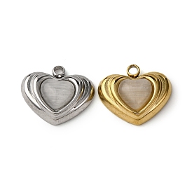 304 из нержавеющей стали Cat Eye подвески, сердце