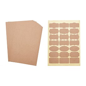 NBEADS Kraft Paper Stickers, Self Adhesive Inkjet Laser A4 Printing Labels, Mixed Pattern