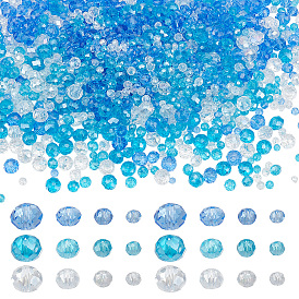 1440 шт. 12 стили гальванических стеклянных бусин, с половиным покрытием цвета радуги, граненые, рондель