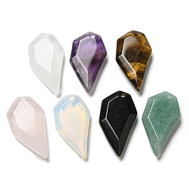 Gemstone Pendants, Faceted Half Heart Charms