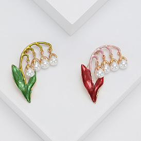 Flower Enamel Pins, Golden Alloy Brooches for Girl Women Gift