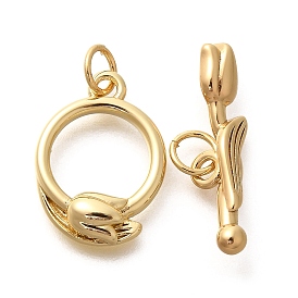 Brass Toggle Clasps, Flower