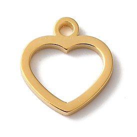 PVD Vacuum Plating 304 Stainless Steel Charms, Laser Cut, Heart Charms