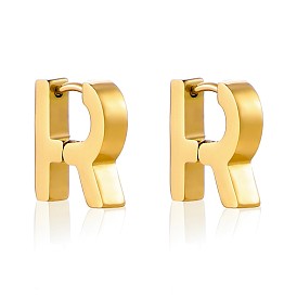 Серьги из 304 нержавеющей стали, Буква R, ионное покрытие (ip)