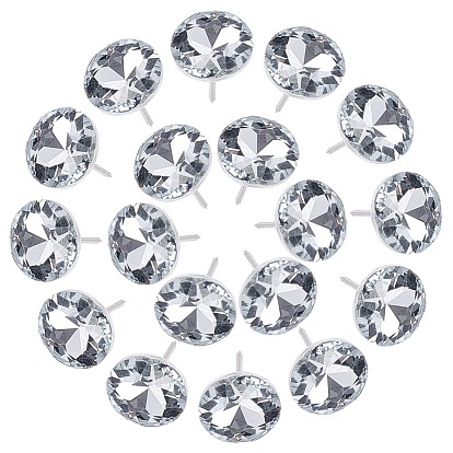 Iron Map Pins, Drawing Push Pins, with Glass Rhinestone, for Photos Wall, Maps, Bulletin Board or Corkboards